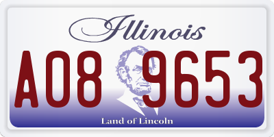 IL license plate A089653