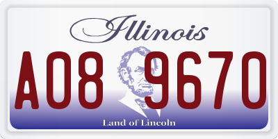 IL license plate A089670