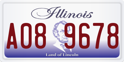 IL license plate A089678