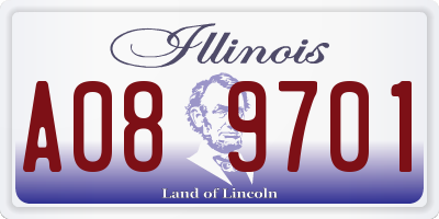 IL license plate A089701