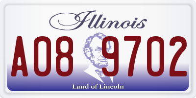 IL license plate A089702