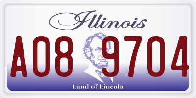IL license plate A089704