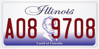 IL license plate A089708