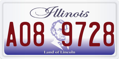 IL license plate A089728