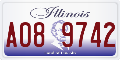 IL license plate A089742