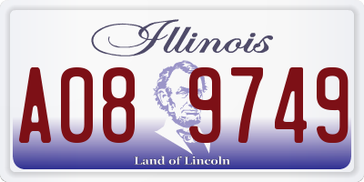 IL license plate A089749