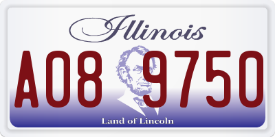 IL license plate A089750