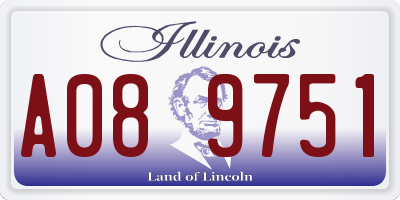 IL license plate A089751
