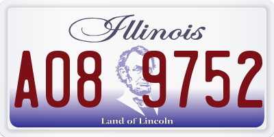IL license plate A089752