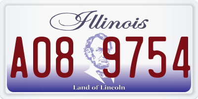 IL license plate A089754