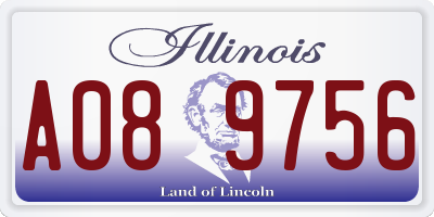 IL license plate A089756