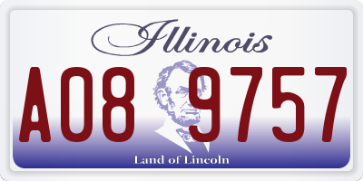 IL license plate A089757