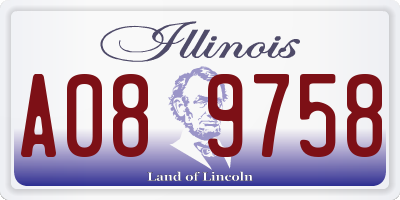 IL license plate A089758