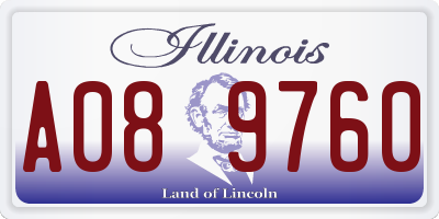 IL license plate A089760