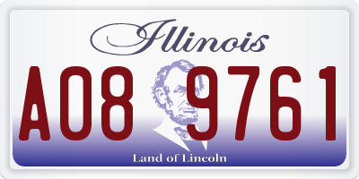 IL license plate A089761