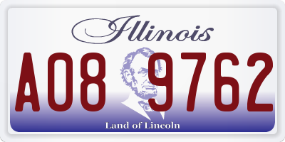 IL license plate A089762
