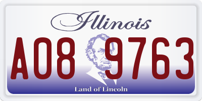 IL license plate A089763