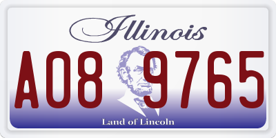 IL license plate A089765