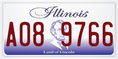 IL license plate A089766