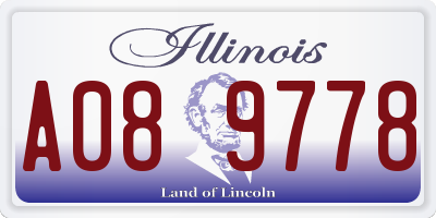 IL license plate A089778
