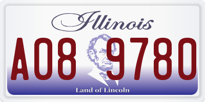 IL license plate A089780