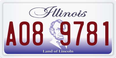 IL license plate A089781