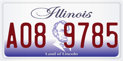 IL license plate A089785