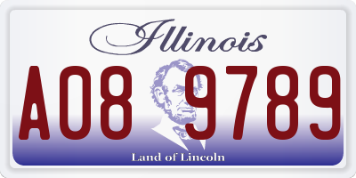 IL license plate A089789