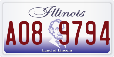 IL license plate A089794