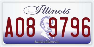 IL license plate A089796