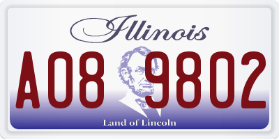 IL license plate A089802