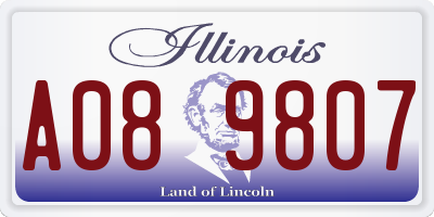 IL license plate A089807