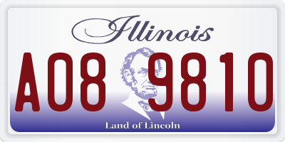 IL license plate A089810