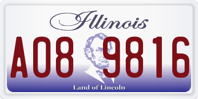 IL license plate A089816