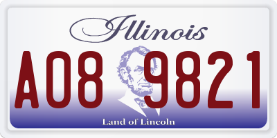 IL license plate A089821