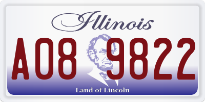 IL license plate A089822