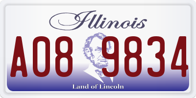 IL license plate A089834