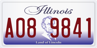 IL license plate A089841