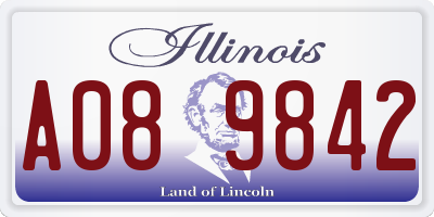 IL license plate A089842