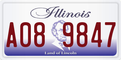 IL license plate A089847