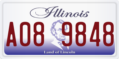 IL license plate A089848