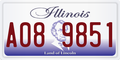 IL license plate A089851