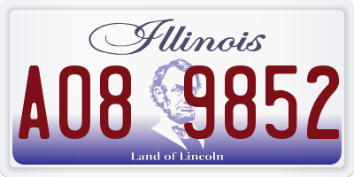 IL license plate A089852