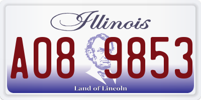 IL license plate A089853