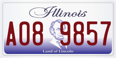 IL license plate A089857