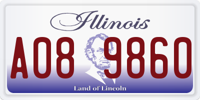 IL license plate A089860