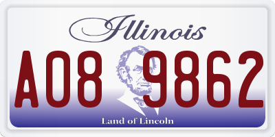 IL license plate A089862