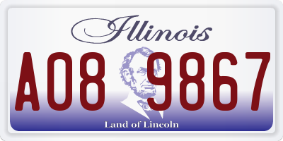 IL license plate A089867