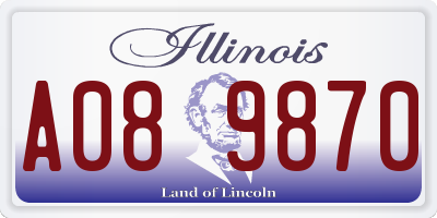 IL license plate A089870