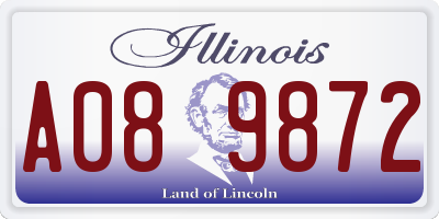 IL license plate A089872